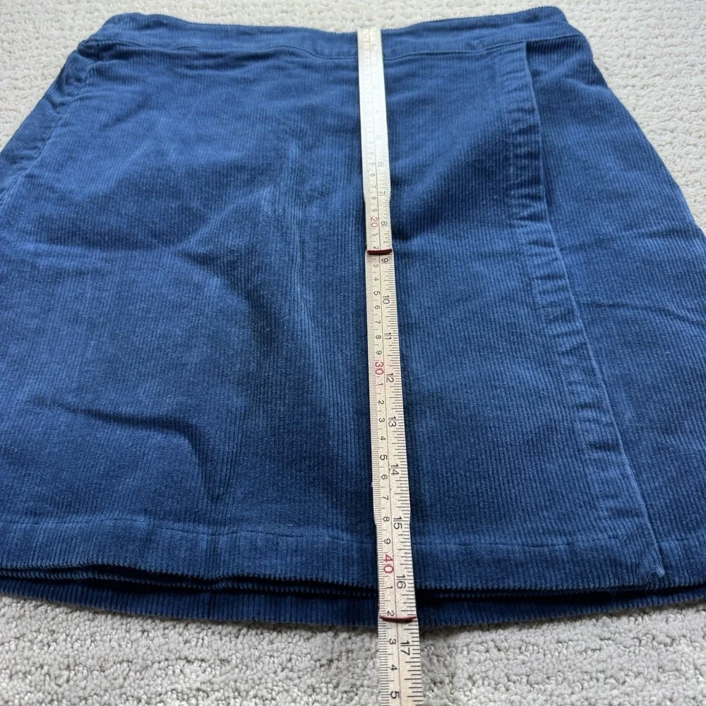 Copper Key Mini Skirt Women's Size Medium Blue Corduroy‎ Elastic Waste